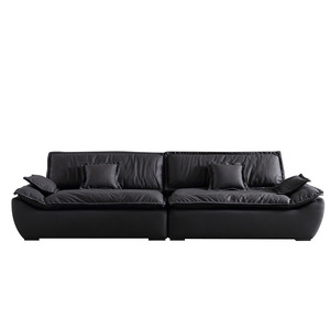 Italian Minimalist Sail Sofa Frosted Tech Fabric Designer Down Filled Straight Fabric Sofa For Small Living Room - Product Image 1