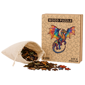 Hoa động vật Rồng bằng gỗ ghép hình câu đố 200pcs sinh thái thân thiện vui vẻ não thư giãn Món quà sáng tạo gia đình bạn bè - Product Image 6