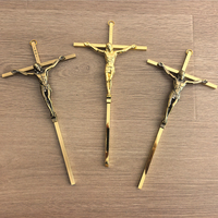 Crucifix mural de 10 pouces 8074 en or et laiton antique, décorations catholiques de croix de Jésus pour la bénédiction et la protection