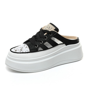 2026 New Mesh Women's Loafers <b>Half</b> Slippers Summer Trendy Breathable Thick PVC Outsole Elevated Versatile Sports Shoes - Product Image 5