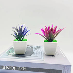 Nouveau produit Logo personnalisé fleurs artificielles plantes vertes avec faux pot en plastique fausses plantes en pot pour la maison - Product Image 4