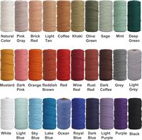 Cordon en macramé naturel 3 mm, corde beige pour sacs, vêtements, suspensions murales, porte-plantes, artisanat de Noël, tricot