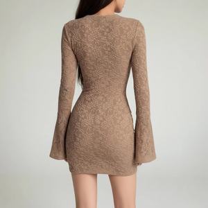 Vestido de Encaje Sexy Mini de Moda Europea y Americana, Informal, Nuevo, en Oferta, con Lazos, Transpirable, para Fiesta - Product Image 2