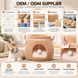 Wholesale Custom Warm Cave Dog Cat Bed Indoor Pet House Plush Washable Medium Small <b>Nest</b> Cushion Puppy Kitten Supplies OEM & ODM - Product Image 4