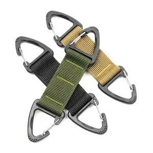 Outdoor Camping Climbing Webbing Buckle Nylon Carabiner Hanging Keychain Hook Multi Functional Mountaineering Belt Key Clasp