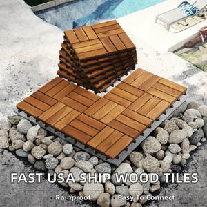 Livraison gratuite aux États-Unis, livraison <span class=keywords><strong>en</strong></span> 3 à 5 jours, dalles de <span class=keywords><strong>terrasse</strong></span> <span class=keywords><strong>en</strong></span> <span class=keywords><strong>bois</strong></span> d'acacia carrées, imperméables, pour extérieur, patio, jardin, <span class=keywords><strong>terrasse</strong></span> - Product Image 2