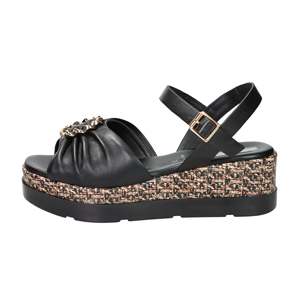 Sandalo con Zeppa Space Moda da Donna Nero 50252-E5 Stile Platform per l'Estate - Product Image 1