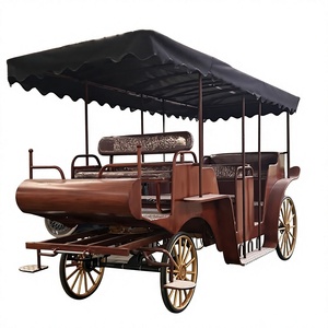 Carruaje Eléctrico de Madera para Turismo, Carritos Pequeños para Adultos, Precio Bajo, Carro de Turismo para Parques, Carruaje de Acero con Ruedas - Product Image 1