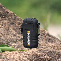 Briquet USB personnalisé Briquet étanche rechargeable Briquet électrique portable double Arc X Plasma étanche pour l'extérieur