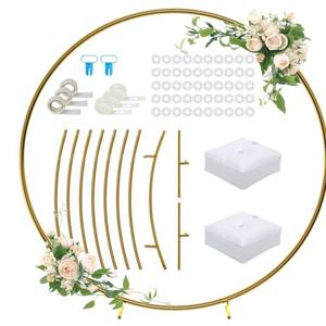LANJO Round Backdrop Stable <b>Circle</b> <b>Balloon</b> <b>Arch</b> Gold Frame for Wedding Birthday Party Baby Shower Decoration - Product Image 5