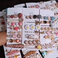 Ensembles de Pinces à Cheveux Bling Perles Style Coréen Tendance pour Femmes et Enfants, en Alliage, Accessoires Élégants
