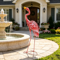 Sculpture de flamant rose de jardin OEM ODM, statues d'animaux de jardin pour aménagement paysager de patio