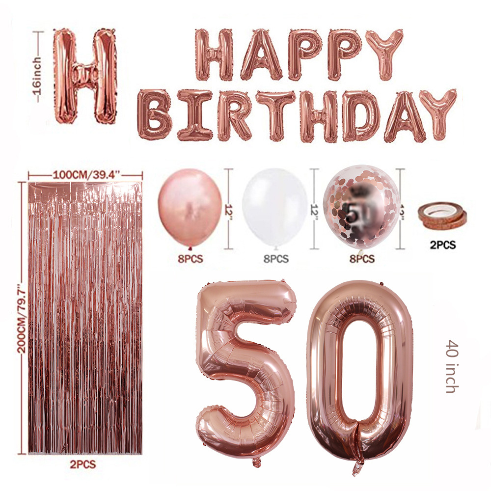rose gold 50th