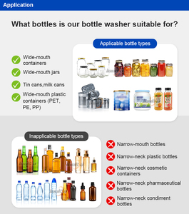 <span class=keywords><strong>Machine</strong></span> de nettoyage pour bocaux à large ouverture, boîtes de conserve, bocaux Mason, boîtes métalliques et bouteilles en plastique de qualité alimentaire, capacité 800 pièces/heure - Product Image 2