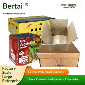 Custom <b>Waterproof</b> Wax-Coated Corrugated <b>Boxes</b> for Frozen Seafood Cold Chain <b>Storage</b> - Product Image 1
