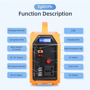 Estación de Energía Solar de Emergencia para Coche 200W 220V con Batería de Plomo-Ácido para Exteriores y Protección Contra Sobretensión EG003PB - Product Image 4