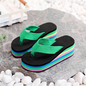 Zapatillas Mujer verano Arco Iris suela gruesa sandalias coloridos tacones altos exterior Casual playa chanclas Mujer Chanclas Mujer EVA - Product Image 2