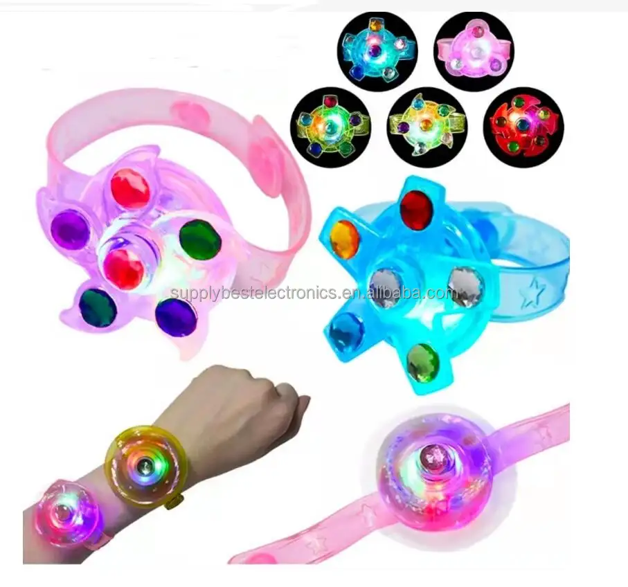 Finger Spinner Band manuale rotante Soft Flash luminoso giroscopio braccialetto bambini LED Glow In The Dark gioco giocattoli per bambini regalo