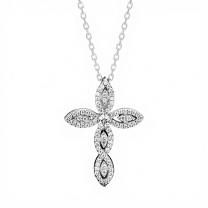 Élégant pendentif croix infini pour femme en argent 925 et moissanite étincelante, serti griffe, avec breloque GRA style Hip Hop - Product Image 2