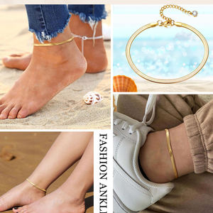 स्टेनलेस स्टील नाग चेन हीरा महिलाओं के लिए समायोज्य गर्मियों में समुद्र तट पायल फिगारो श्रृंखला क्यूबा चेन पायल कंगन उपहार - Product Image 5