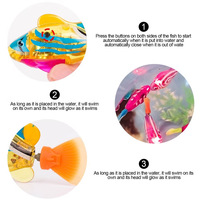 Jouet interactif pour animaux de compagnie, jouet de bain en plastique avec lumière LED, simulation de poisson nageant, jouet lumineux à capteur pour chat