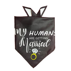 Tanpopo Custom <span class=keywords><strong>Doggy</strong></span> Bandana <span class=keywords><strong>My</strong></span> Humans Are Getting Married Logo Accesorios de compromiso de boda Mascotas Perro Gato Babero Bufanda Pañuelo - Product Image 6