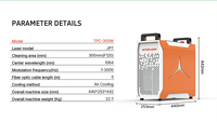 Nettoyeur laser à impulsions 300W, nettoyeur laser portable 300W, machine de nettoyage laser, éliminateur de rouille