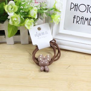 Élastiques à cheveux motif lapin de dessin animé couleur thé au lait, haute élasticité, lot de 2, pour usage quotidien - Product Image 3