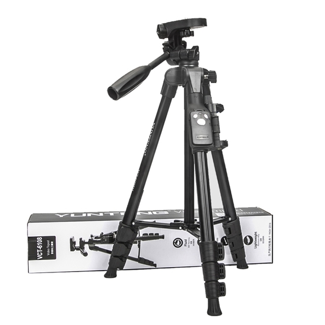 YUNTENG 6108 Camera Tripod with Wireless Remote Control Phone Holder for Smartphone DSLR Action Camera Stand