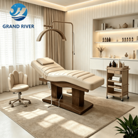 Lit de massage électrique personnalisé à 4 moteurs, inclinable et chauffant, pour salon de beauté de luxe, lit cosmétique à 4 moteurs pour massage facial