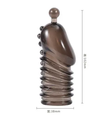 Screw Thread Penis Sleeve Wolf Tooth Set Lengthened Condom Male Jade Bead Sex Toys Flirting Delay Crystal Set Toys for Men