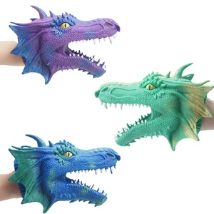 Marioneta de mano elástica Chompy Dragon Bite, marioneta de mano suave de TPR, juguetes de animales elásticos - Product Image 4