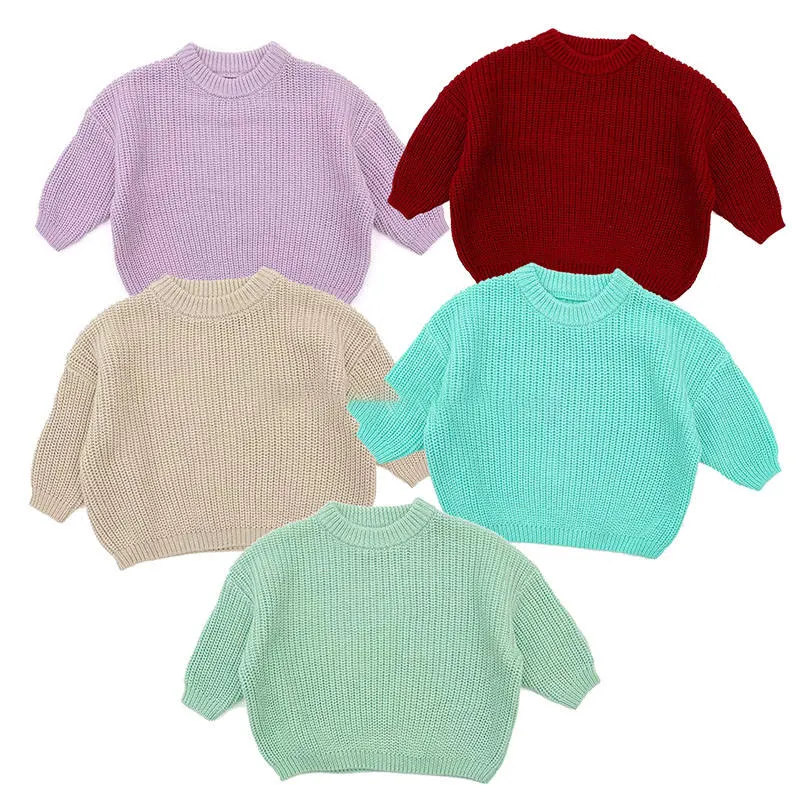 2024 bébé filles Style ample pull garder au chaud tricot hiver enfants hauts vêtements automne pull enfants doux pull