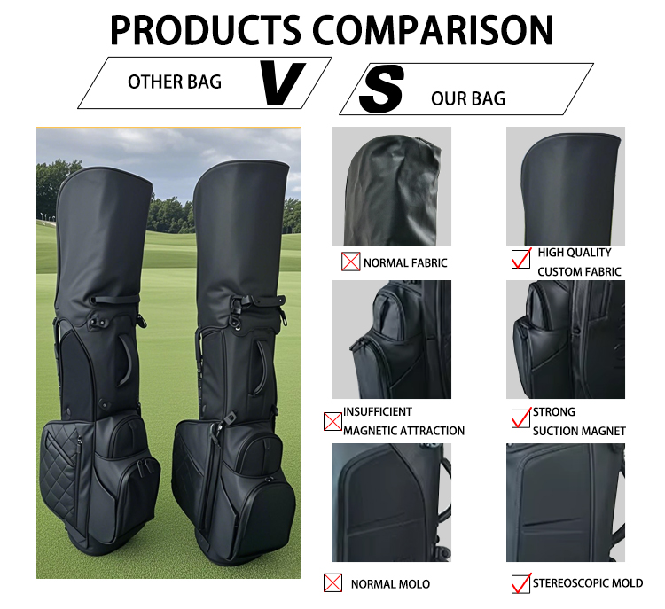 レザーゴルフバッグ - カスタムメイド - 特注 カスタムメイドPUレザースタッフゴルフバッグ14ウェイ