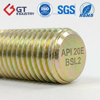DIN976 Standard API 20E Zinc Chromate A193 B7 Carbon Steel Metric Stud Bolt M14-M36 API 20E Bsl Thread Rod for Heavy Industry