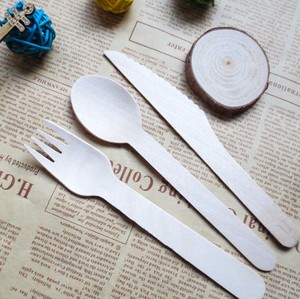 Cuillères jetables, cuillères en bois à long manche, couteaux en bois, fourchettes et cuillères, cuillères à dessert, à gâteau et à glace, biodégradables - Product Image 6