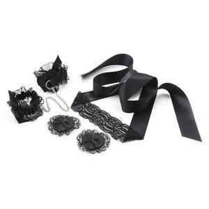 Ensemble de bondage et de retenue en dentelle trois pièces pour adultes, accessoires de jeu de rôle de soubrette, jouets sexuels pour le plaisir - Product Image 5