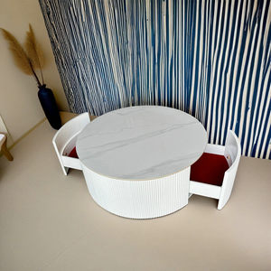 Table basse moderne en bois massif brun et noir avec plateau en pierre frittée, rangement intégré, meuble de salon, style simple et artistique <span class=keywords><strong>KIKA</strong></span> K50 # - Product Image 4