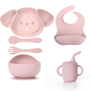 Vajilla personalizada para recién nacidos 100% sin BPA para niños, vajilla <span class=keywords><strong>de</strong></span> silicona, juego <span class=keywords><strong>de</strong></span> platos <span class=keywords><strong>de</strong></span> silicona con ventosa para alimentación <span class=keywords><strong>de</strong></span> bebés - Product Image 5