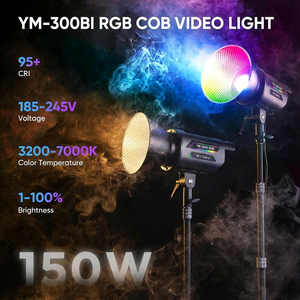 Équipement de diffusion en direct : Lampe d'appoint RVB COB intégrée à LED, 3200-7000K, à intensité variable, pour studio vidéo et prise de vue de portraits - Product Image 1