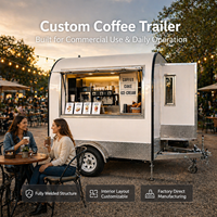 Remorque de bar à bière AUSTAR ronde et incurvée en fibre de verre, système de distribution de bière pression, chariot mobile d'extérieur résistant aux intempéries pour boissons et snacks