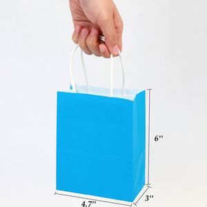 Mini sac cadeau avec poignées, petit sac en papier kraft, sac cadeau pour anniversaire, mariage, fête, sacs cadeaux pratiques, mini sac en papier facile à transporter - Product Image 5