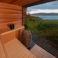 Sauna extérieur en bois de cèdre rouge et de pruche avec poêle à pierres chaudes