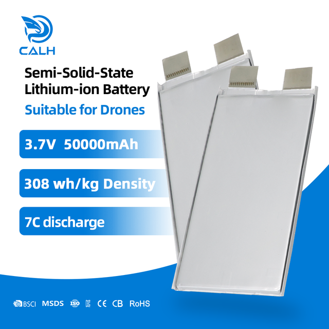 High Energy Density 300wh/kg Vtol Drones Solid State Battery Cell 3.7V 50000mAh Pouch Lithium Ion Batteries for Long Range Uav