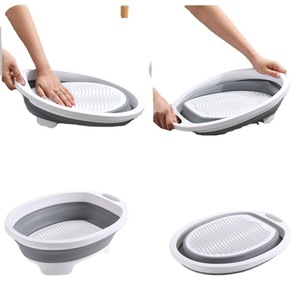 YHYP - Lavadero Portátil Plegable <span class=keywords><strong>de</strong></span> Plástico PET Ecológico y Duradero, Tamaño Mediano, Moderno, con Tabla <span class=keywords><strong>de</strong></span> <span class=keywords><strong>Fregar</strong></span> para el Hogar - Product Image 5
