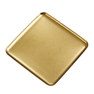 Vintage Gold Stainless Steel Rectangular Tray Distressed Industrial Style Serving Tray For Barbecue Hot Pot Grilling Tableware - Product Image 3