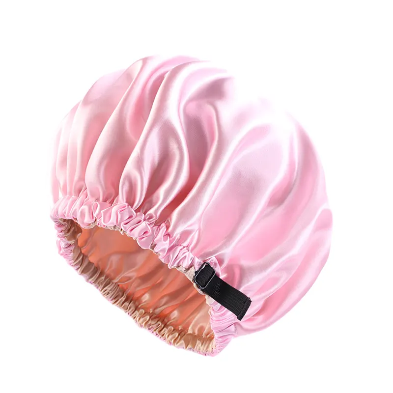 2020 Новая Женская атласная шапочка для волос двухслойная Ночная шапочка с невидимой пуговицей