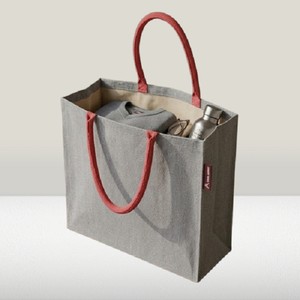 Sac fourre-tout en toile de coton recyclé 225 GSM avec soufflets, sac de courses promotionnel, poignées rembourrées, logo personnalisé, OEM, marque privée, vente en gros - Product Image 2