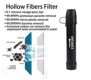Exroad Portable Survival Water Purification System Manual Emergency Drink Straw BPA Free 5000L Filter Life <b>Camping</b> <b>Hiking</b> - Product Image 3