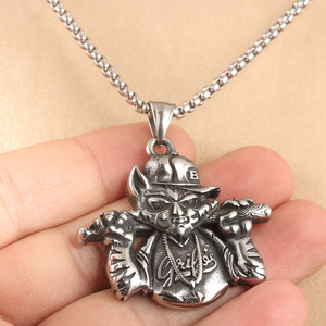 จี้รูปแมวสแตนเลสธีมสัตว์พังก์เรโทรสร้อยคอผู้ชายของขวัญ 231025 - Product Image 3